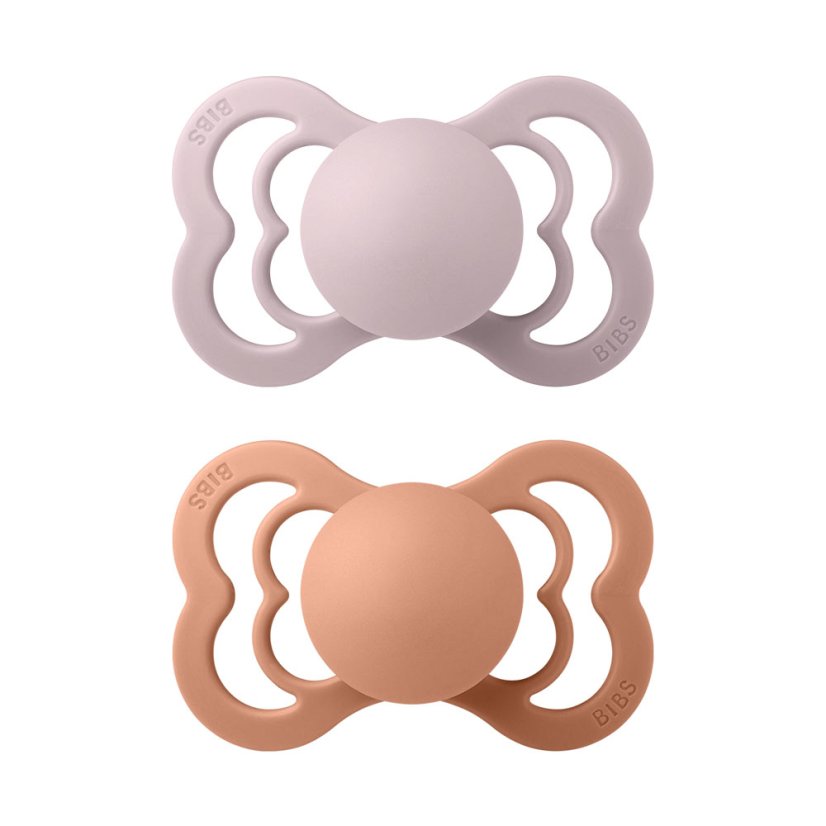 BIBS Supreme Naturkautschuk-Schnuller 2 Stück – Größe 1 verschiedene Typen - BIBS Supreme-Schnuller: vanilla/peach