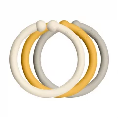 BIBS Loops krúžky 12ks ivory-honey-bee-sand