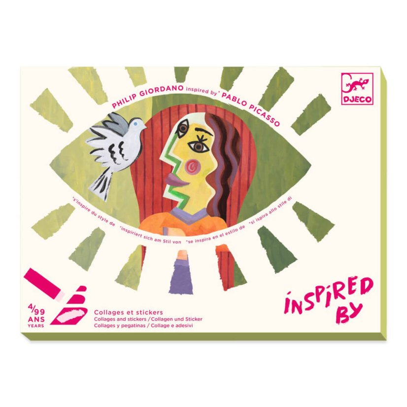 Inspiriert von Pablo Picasso: Quadratischer Kopf, Collage