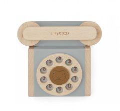Kindertelefon aus Holz Selma Blauer Nebel