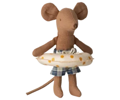 Strandmaus mit Rad, Kleiner Bruder Gelbe Punkte Maileg