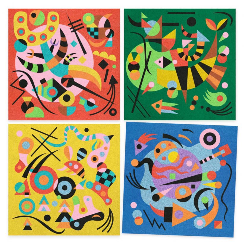 Abstrakcia Kandinsky farebný piesok(Inspired by)