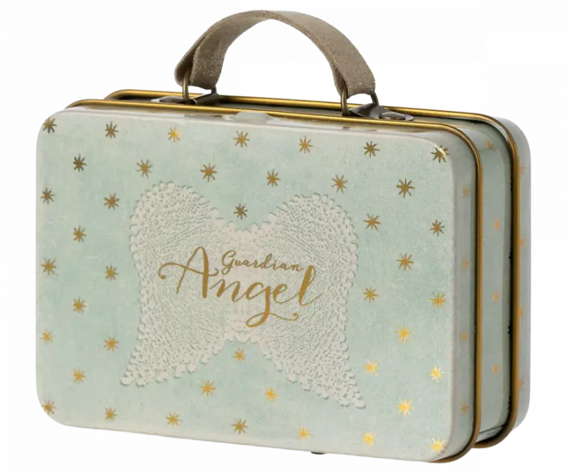 Myška v kovovom kufríku Angel, malá sestra Maileg