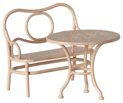 Café set pre myšky - Bledoružová
