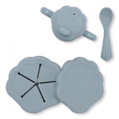 Silikónový jedálenský set Light blue