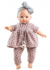Oblečení pro miminko 36 cm - tečkovaný set s dudlíkem Sonia