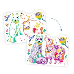 Familien aus dem Wald. Zauberhaftes Ausmalen mit Buntstiften