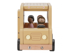 Little Dutch Školský autobus s figúrkami drevený