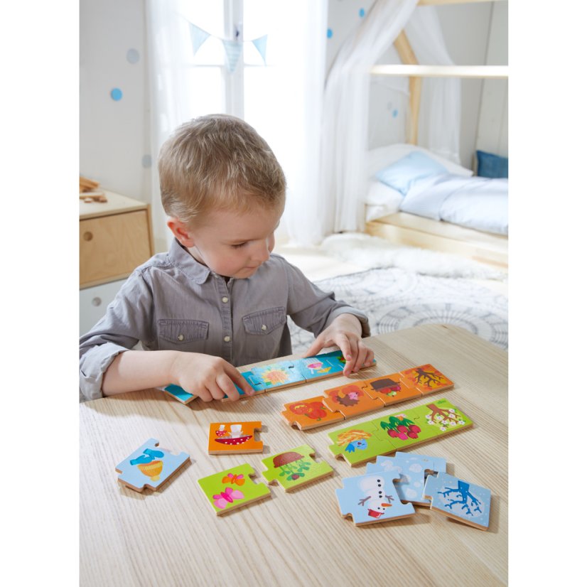 Drevené puzzle na učenie Ročné obdobia 20 ks