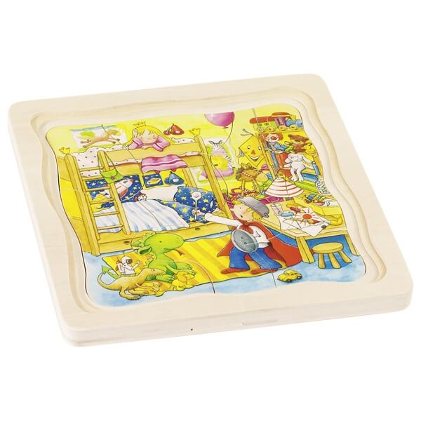 Mehrschichtiges Puzzle „Mein Tag“.