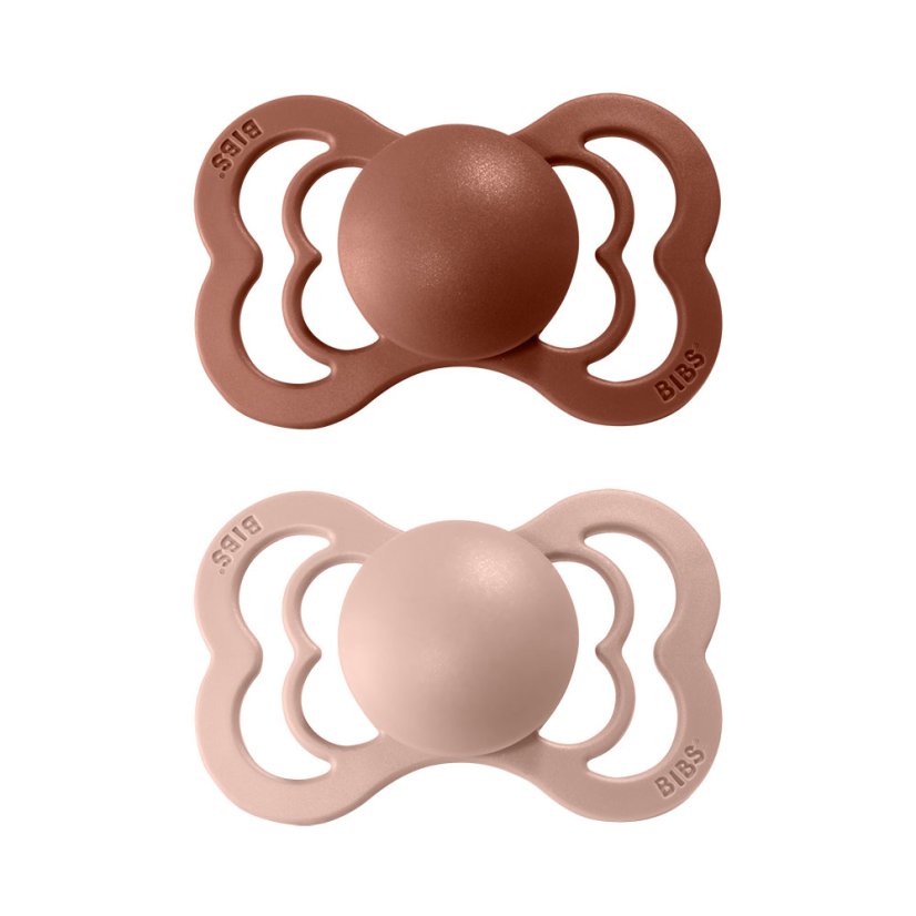 BIBS Supreme Naturkautschuk-Schnuller 2 Stück – Größe 1 verschiedene Typen - BIBS Supreme-Schnuller: vanilla/peach