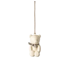 Weihnachtsdekoration - Teddybär Off white/Blue