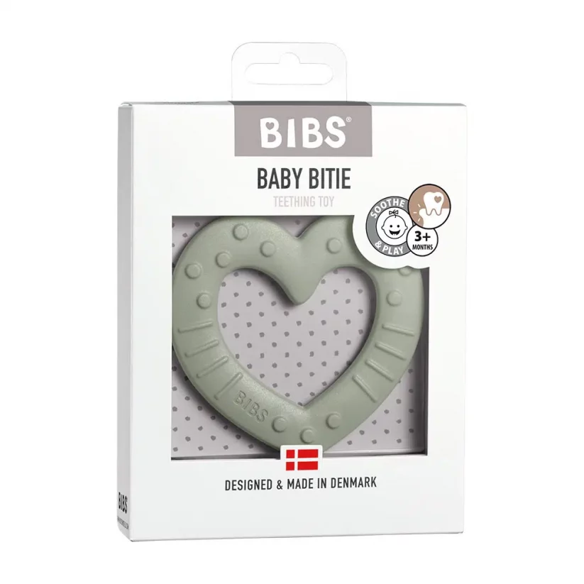 BIBS Baby Beating Beißring Herz in verschiedenen Farben - BIBS Baby Bitie hryzátko: Peach