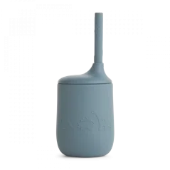 Silikonový pohárek s brčkem Ellis Sea blue/blue wave mix