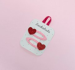 Clips klicken - klack Love Heart Glitter
