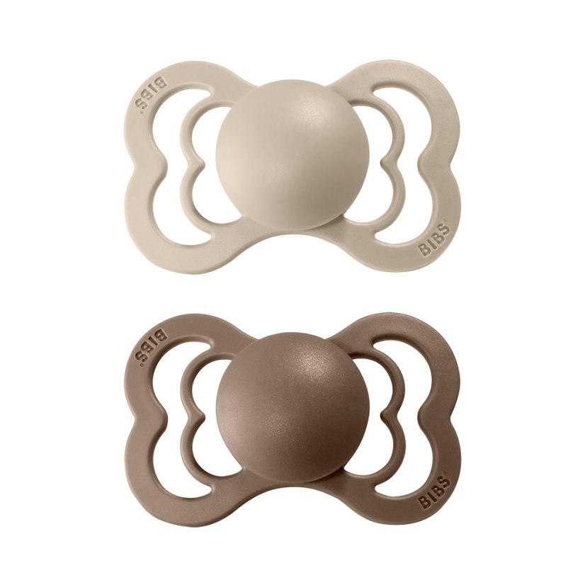BIBS Supreme Naturkautschuk-Schnuller 2 Stück – Größe 1 verschiedene Typen - BIBS Supreme-Schnuller: vanilla/peach