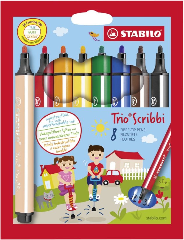 Fixy STABILO Trio Scribbi 8 ks