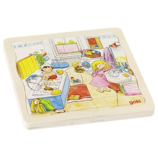 Mehrschichtiges Puzzle „Mein Tag“.