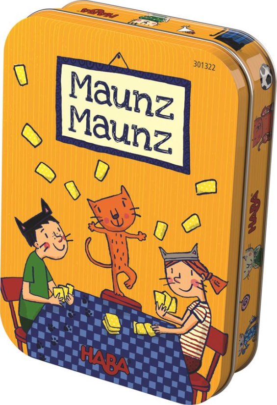 Haba Minispiel für Kinder Maunz Maunz in einer Metallbox