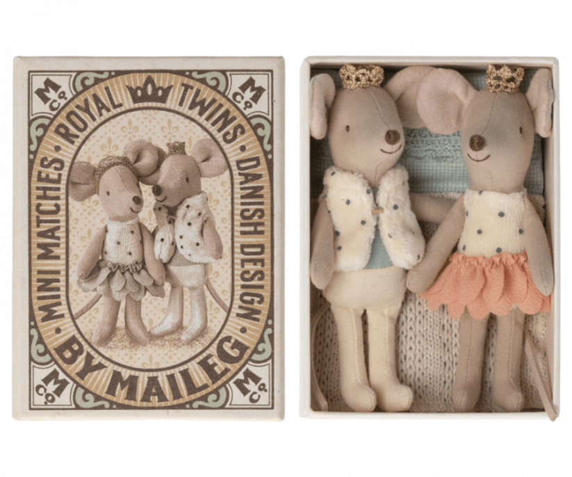 Myšky královská dvojčata v zápalkové krabičce Rose Maileg