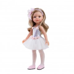 Oblečenie pre bábiky 32 cm - Šaty Carla baletka v bielom