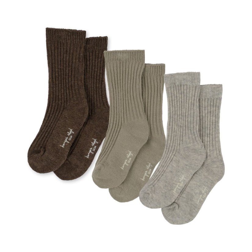 Ponožky 3ks soft grey/ment/brown různé velikosti
