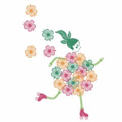 Blumenmädchen (Mädchenfiguren mit Stempeln gestalten)