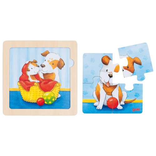 Drevené puzzle Mláďatká rôzne druhy
