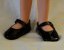 Topánky pre bábiky 32 cm - Nízke čierne lesklé sandálky