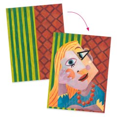 Inspiriert von Pablo Picasso: Quadratischer Kopf, Collage