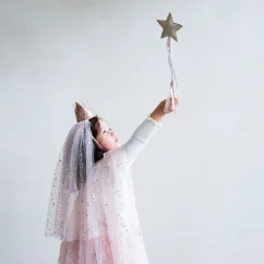 Kúzelný závoj s korunkou star pink