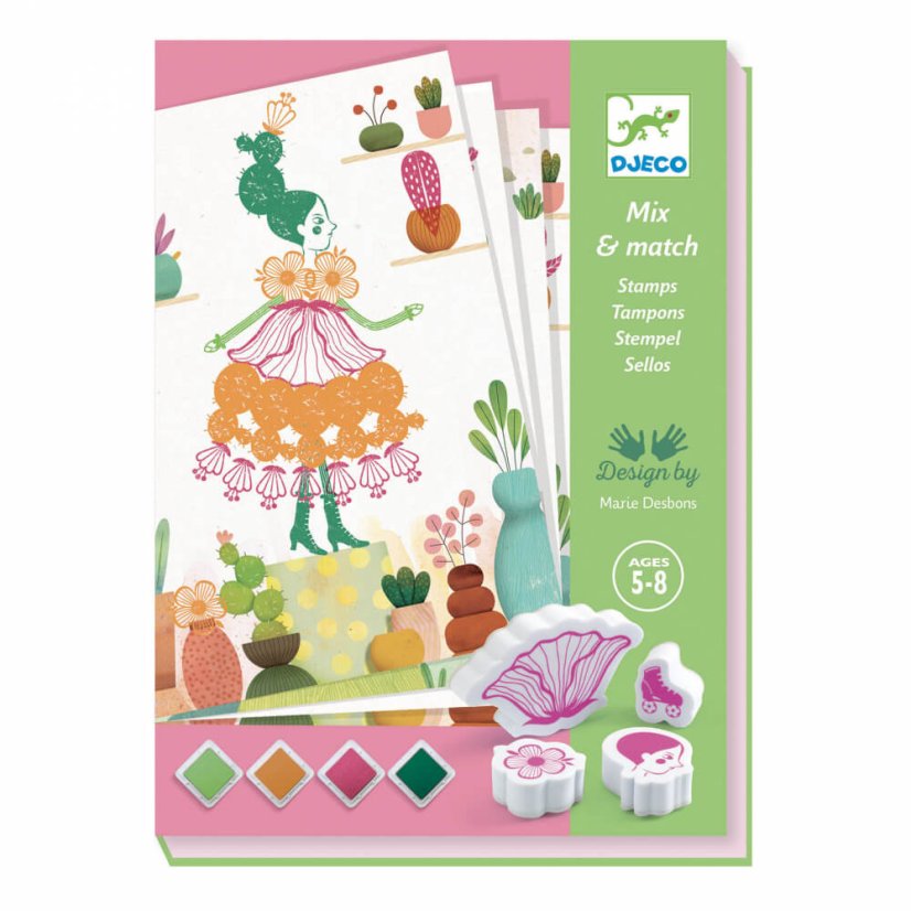 Blumenmädchen (Mädchenfiguren mit Stempeln gestalten)