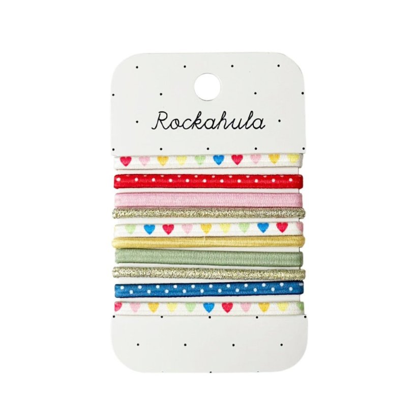 Elastické gumičky set Rainbow Hearts