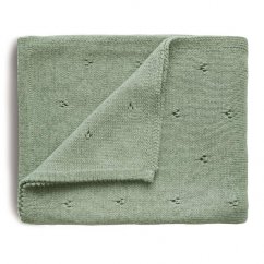 Mushie pletená detská deka z organickej bavlny Sage