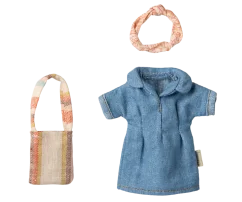 Oblečení šaty denim pro maminku Maileg