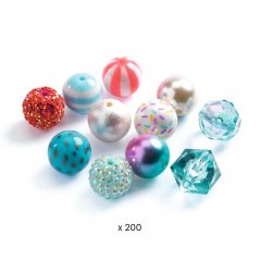 Bublinkové korálky strieborné (200+ ks)