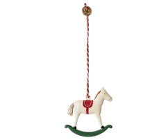 Weihnachtsdekoration - Maileg grünes Schaukelpferd