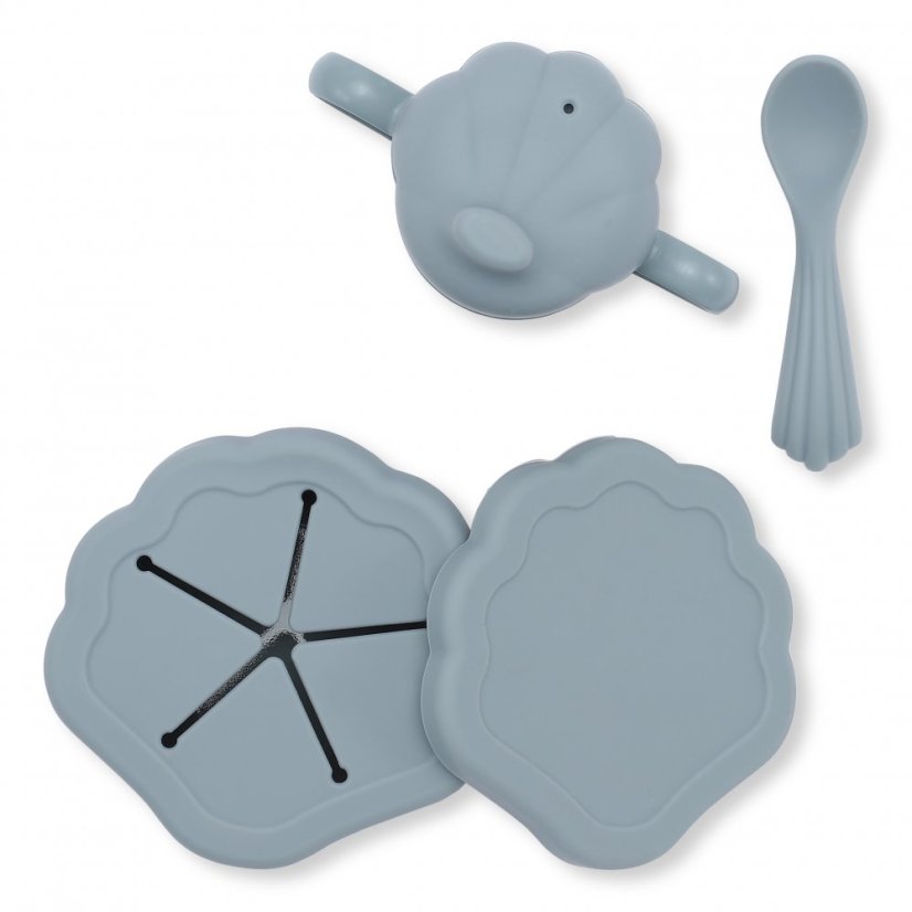 Silikonový jídelní set Light blue