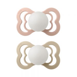 BIBS Supreme Naturkautschuk-Schnuller 2 Stück – Größe 1 verschiedene Typen - BIBS Supreme-Schnuller: vanilla/peach