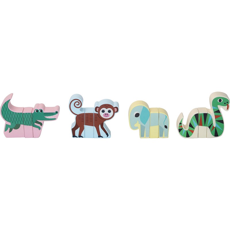 Drevené magnetické puzzle zvieratka Jungle