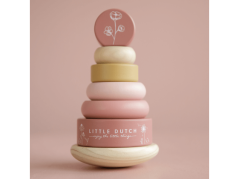 Little Dutch Einsteckringe aus Holz mit rosa Blume