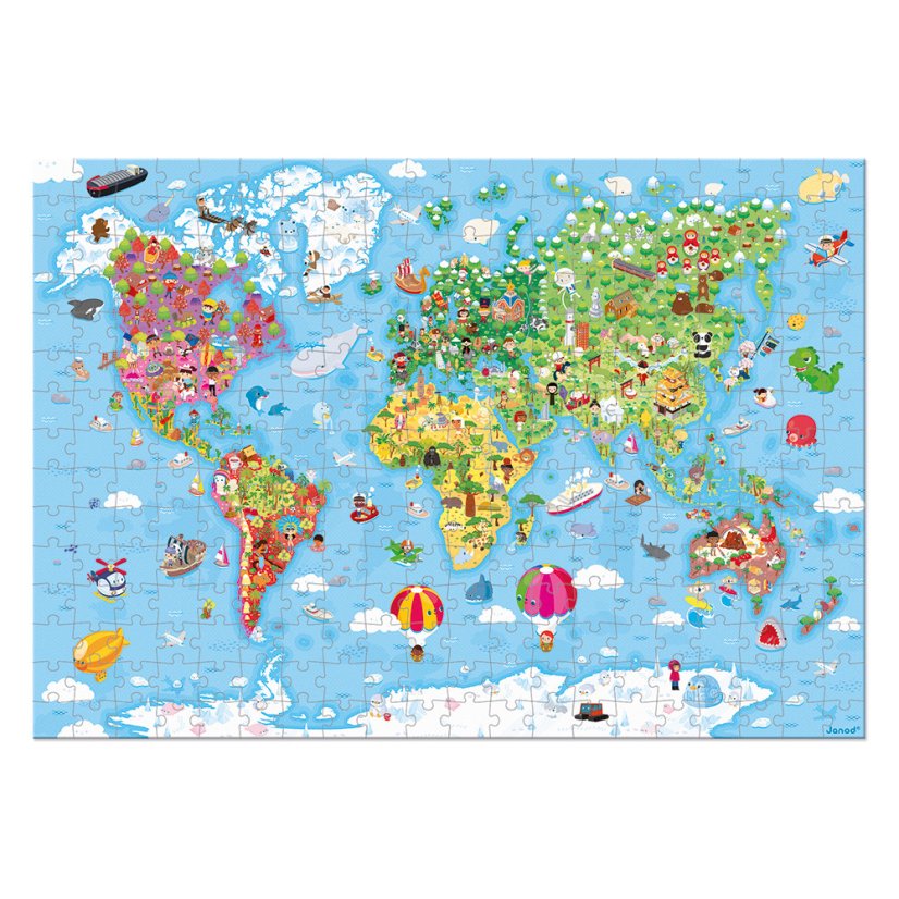 Puzzle Weltkarte im Koffer 300 Teile