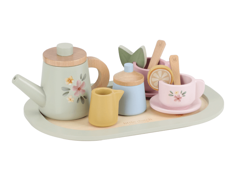Little Dutch Teeservice aus Holz mit Blumendruck