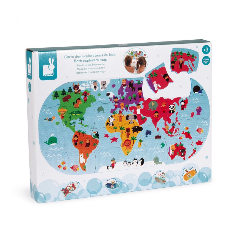 Puzzle Mapa světa do vody 28 ks