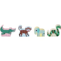 Drevené magnetické puzzle zvieratka Jungle