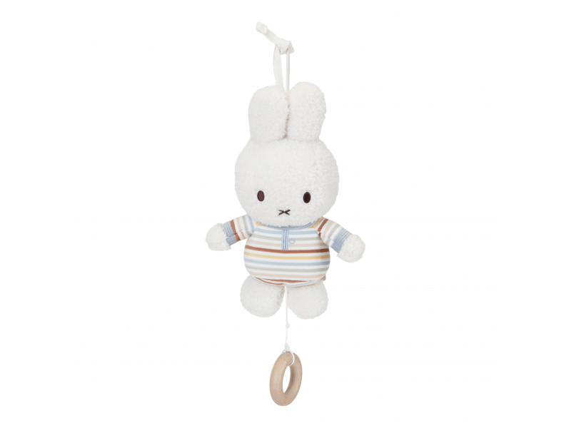 Hudobná hračka králiček Miffy vintage prúžky