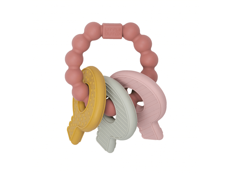 Little Dutch Silikon-Beißring mit Schlüsseln, rosa