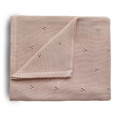 Mushie pletená detská deka z organickej bavlny Blush