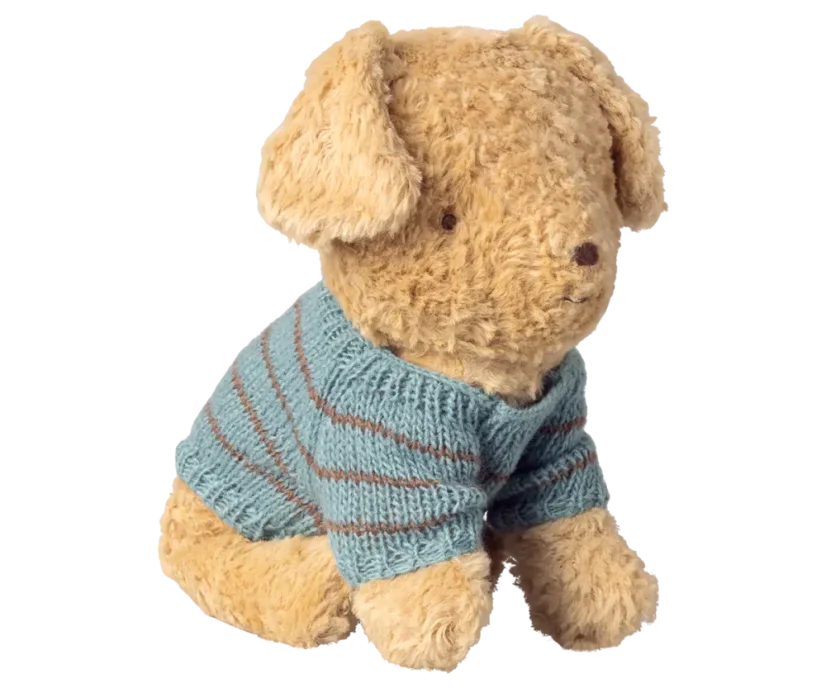 Gestrickter Pullover für Welpen, klein, blau, Maileg