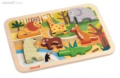 Dřevěné vkládací puzzle pro nejmenší ZOO Chunky